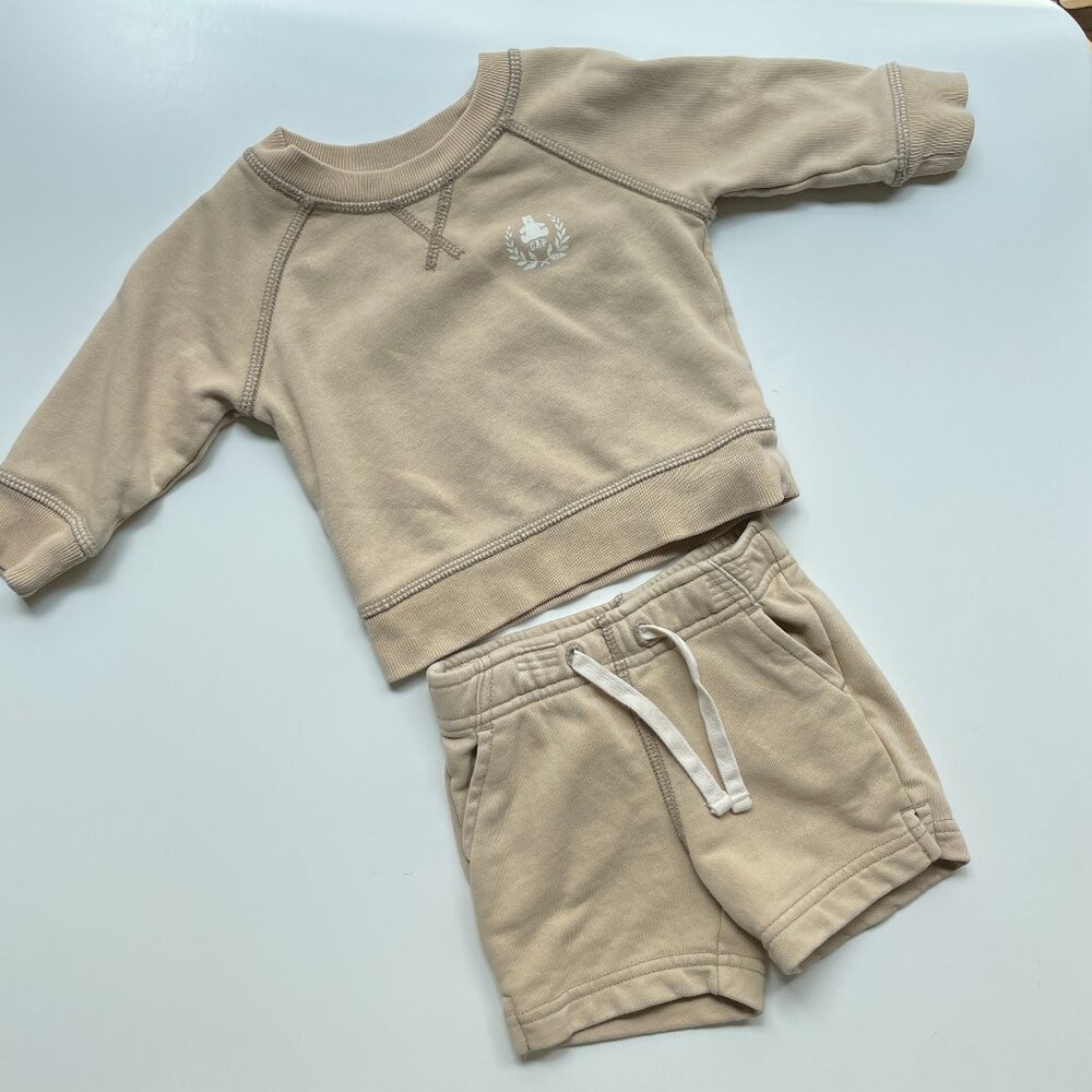 Varsity Bear Tan Sweatshirt Set